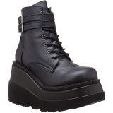 Vegan 11,5 cm SHAKER-52 wedge ankle boots platform black