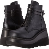 Vegan 11,5 cm SHAKER-52 wedge ankle boots platform black