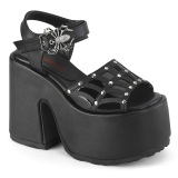 Vegan 13 cm DemoniaCult CAMEL-17 chunky heel platform sandals