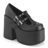 Vegan 13 cm DemoniaCult CAMEL-55 chunky heel platform shoes