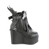 Vegan 13 cm POISON-107 wedge platform ankle booties