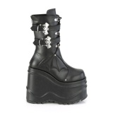 Vegan 15 cm WAVE-150 demoniacult knee boots wedges platform