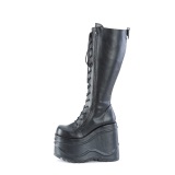 Vegan 15 cm WAVE-200 demoniacult knee boots wedges platform