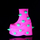 Vegan 18 cm SLAY-77 alternative ankle boots platform neon