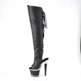 Vegan 18 cm SPECTATOR-3019 Black overknee high heel boots