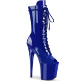 Vegan 20 cm FLAMINGO-1051 Exotic platform peep toe boots blue