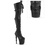 Vegan 20 cm RAPTURE-3028 skull platform overknee high heel boots