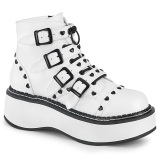 Vegan 5 cm DEMONIA EMILY-315 goth ankle boots with buckles