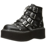 Vegan 5 cm DemoniaCult EMILY-315-1 goth ankle boots with buckles