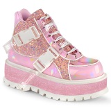 Vegan 5 cm SLACKER-50 alternative shoes platform glitter rose