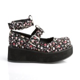 Vegan 6 cm DemoniaCult SPRITE-02 Canvas gothic mary jane pumps