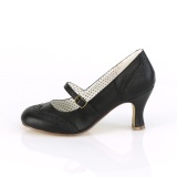 Vegan 7,5 cm FLAPPER-32 maryjane pumps retro vintage black