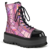 Vegan Hologram 5 cm SLACKER-88 demoniacult ankle boots platform