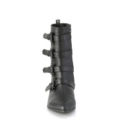 Vegan WARLOCK-110-B demoniacult pointed boots - mens winklepicker boots 4 buckles