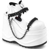 Vegan White 15 cm Demonia WAVE-20 lolita platform wedge sandals