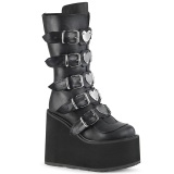 Vegan black 14 cm SWING-230 cyberpunk platform boots