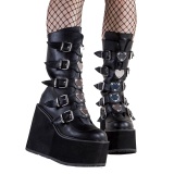 Vegan black 14 cm SWING-230 cyberpunk platform boots