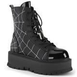 Vegan black 5 cm SLACKER-88 demoniacult ankle boots platform