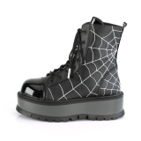 Vegan black 5 cm SLACKER-88 demoniacult ankle boots platform