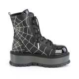 Vegan black 5 cm SLACKER-88 demoniacult ankle boots platform