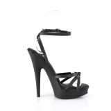 Vegan black sandals 15 cm SULTRY-638 fabulicious high heels sandals