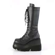 Vegan boots 11,5 cm SHAKER-72 goth lace up platform boots black