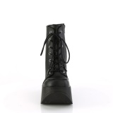 Vegan emo 13 cm DYNAMITE-106 wedge ankle boots platform black