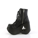 Vegan emo 13 cm DYNAMITE-106 wedge ankle boots platform black