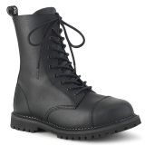 Vegan leather RIOT-10 demonia ankle boots - steel toe combat boots