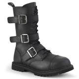 Vegan leather RIOT-12BK demoniacult boots - unisex steel toe combat boots