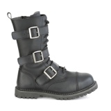 Vegan leather RIOT-12BK demoniacult boots - unisex steel toe combat boots