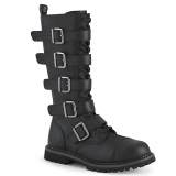 Vegan leather RIOT-18BK demonia boots - unisex steel toe combat boots