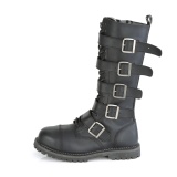Vegan leather RIOT-18BK demoniacult boots - unisex steel toe combat boots