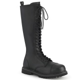 Vegan leather RIOT-20 demoniacult boots - unisex steel toe combat boots