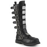 Vegan leather RIOT-21MP demoniacult boots - unisex steel toe combat boots