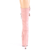 Vegan suede 20 cm FLAMINGO-1050FS Exotic pole dance boots in rose