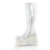 Vegan white 12 cm STOMP-200 cyberpunk platform wedges boots