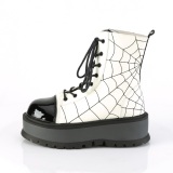 Vegan white 5 cm SLACKER-88 demoniacult ankle boots platform