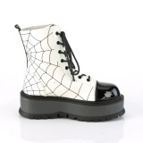 Vegan white 5 cm SLACKER-88 demoniacult ankle boots platform