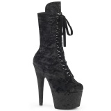 Velvet 18 cm ADORE-1045VEL Black ankle boots high heels