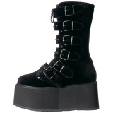 Velvet 9 cm DAMNED-225 womens buckle boots with platform
