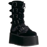 Velvet 9 cm DAMNED-225 womens buckle boots with platform