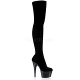 Velvet Thigh High Boots Platform 15 cm Pleaser ADORE-3002