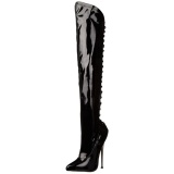 Vinyl 16 cm DAGGER-3060 fetish overknee boots shiny