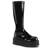 Vinyl 5 cm SLACKER-200 platform demoniacult boots in black