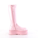 Vinyl 5 cm SLACKER-200 platform demoniacult boots in rose