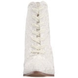 White 12 cm VICTORIAN-30 Lace Up Ankle Calf Women Boots