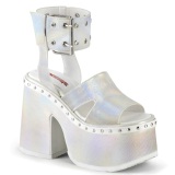 White 13 cm Demonia CAMEL-102 lolita platform sandals