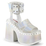 White 13 cm DemoniaCult CAMEL-102 lolita platform sandals