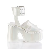 White 13 cm DemoniaCult CAMEL-102 lolita platform sandals
